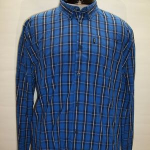 WESC Mens XL X-Large Plaid long sleeve Button-up s